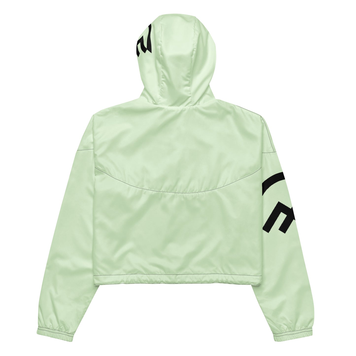 Cortavientos crop de color verde para mujer impermeable foto trasera