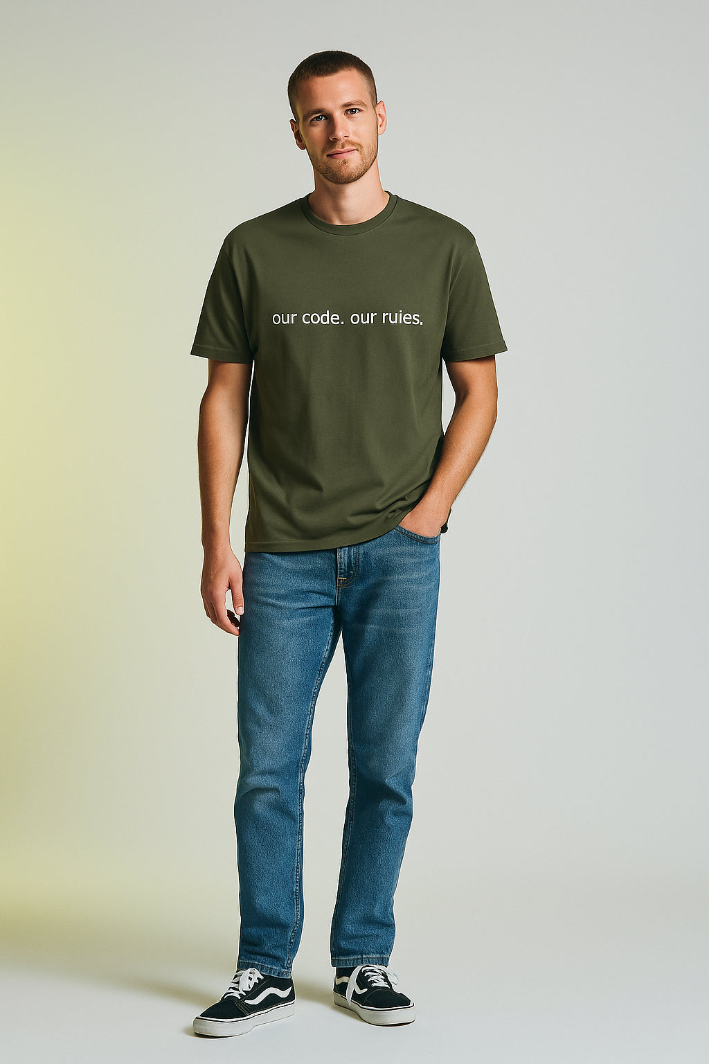 Camiseta ciclismo hombre verde oliva Our code. Our rules