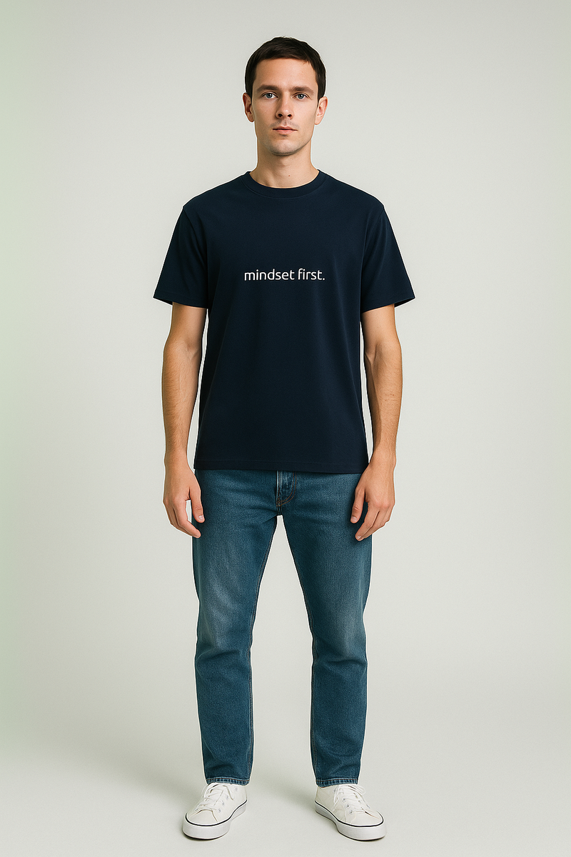 Camiseta azul marino para hombre Mindset First