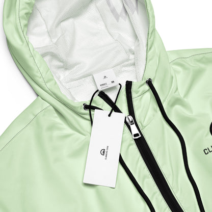 Cortavientos crop de color verde para mujer impermeable etiqueta