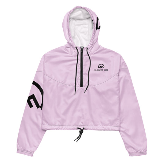 Cortavientos crop de color rosa para mujer impermeable