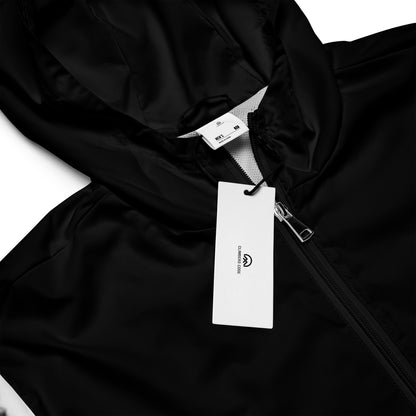 Cortavientos negro para hombre modelo Darkness, etiqueta de producto