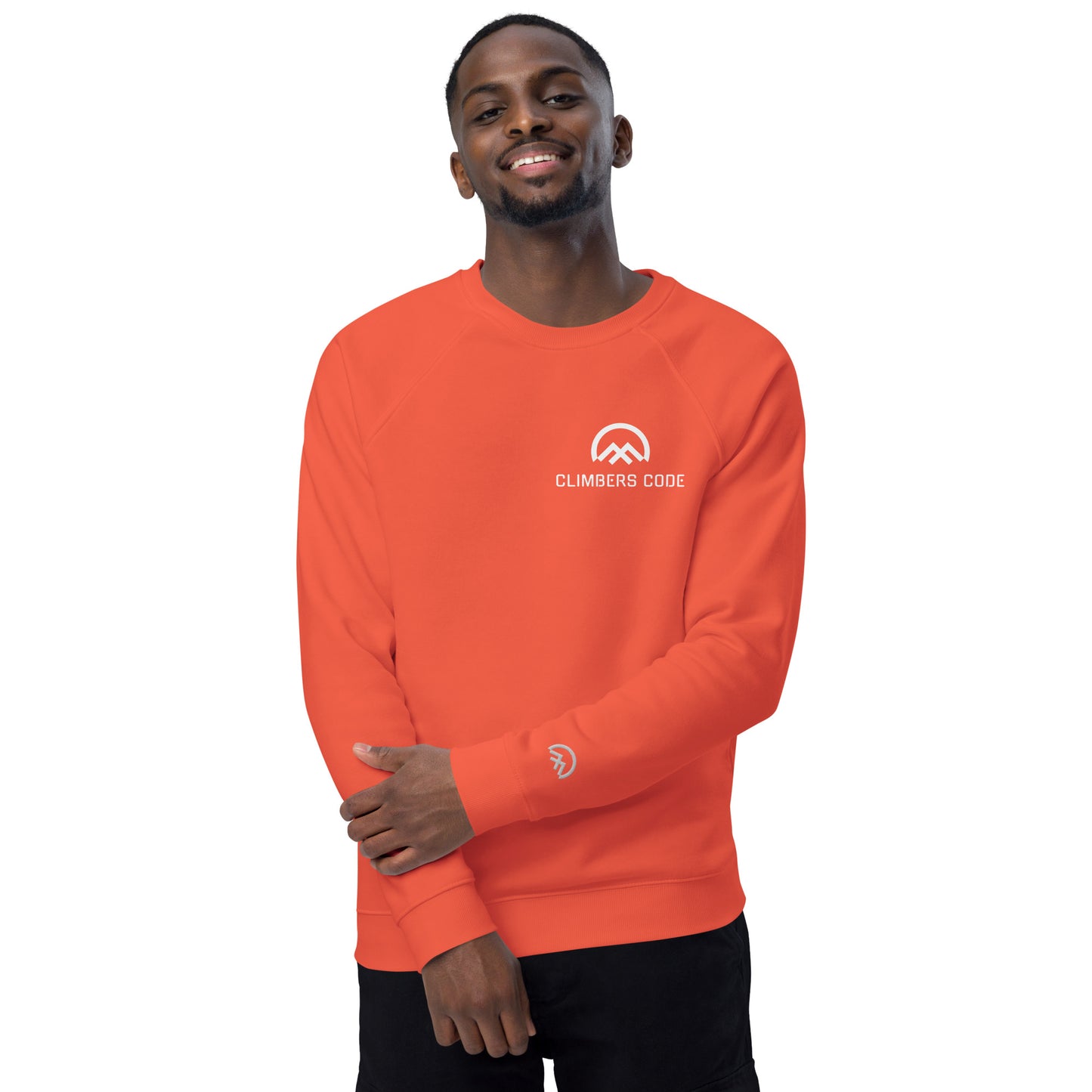 Sudadera hombre logo Climbers Code naranja