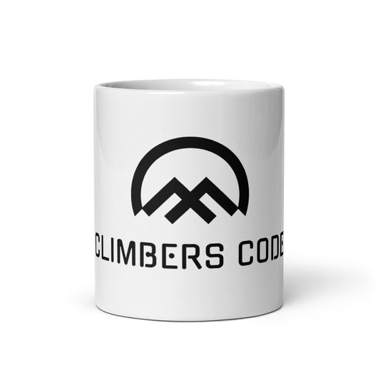 Taza blanco brillante Climbers Code