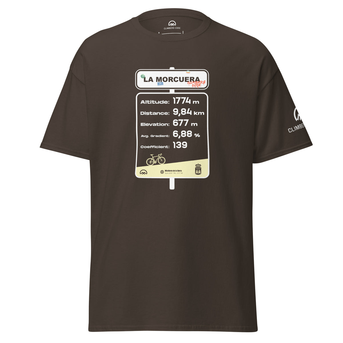 Iconic climb La Morcuera men's brown tee
