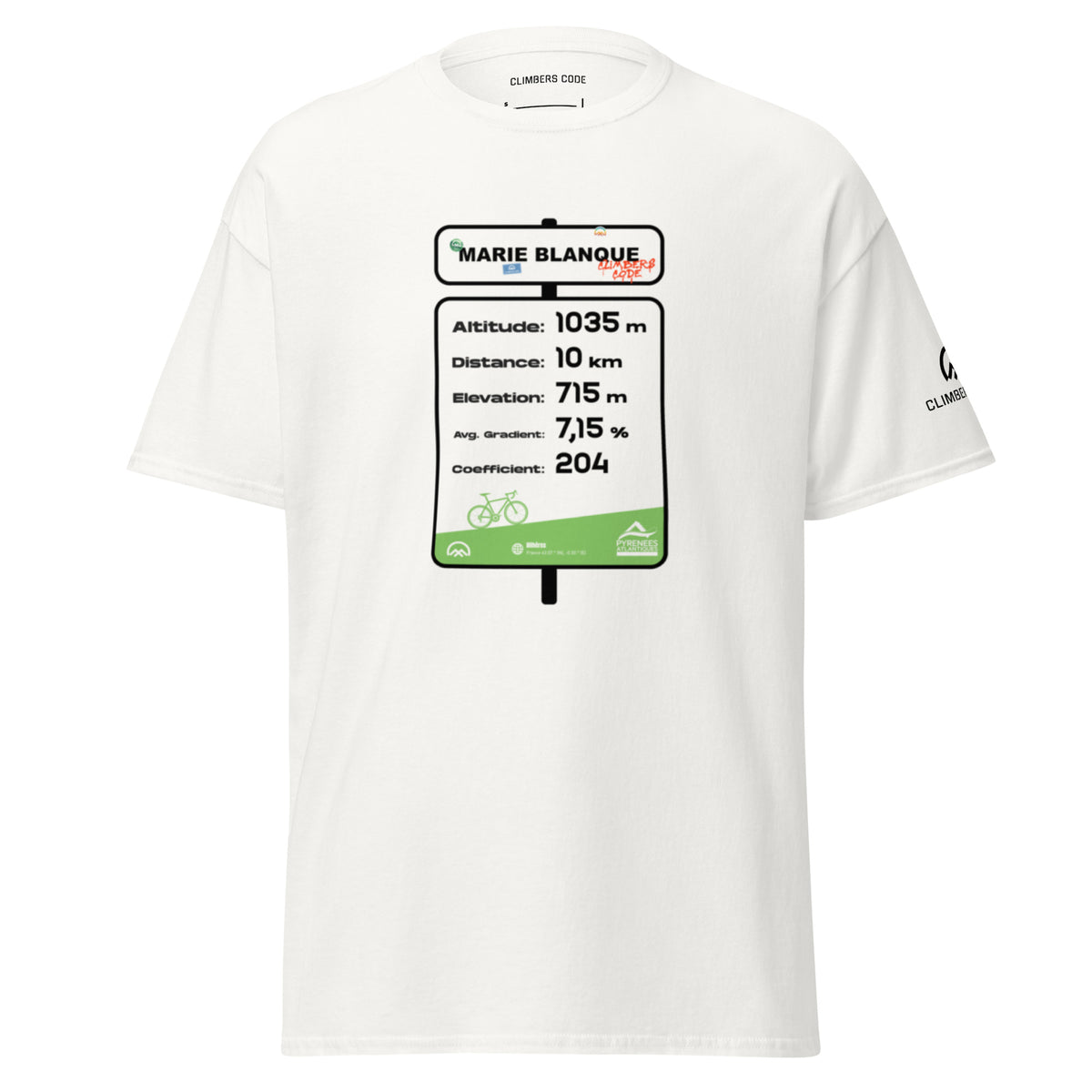 Iconic climb Marie Blanque men's white tee