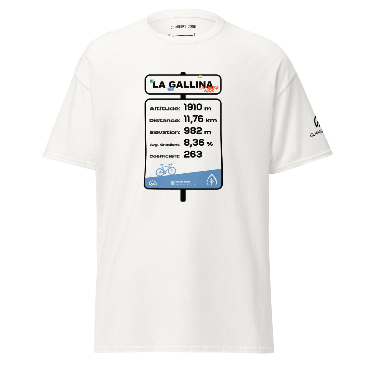 Iconic climb La Gallina men's white tee